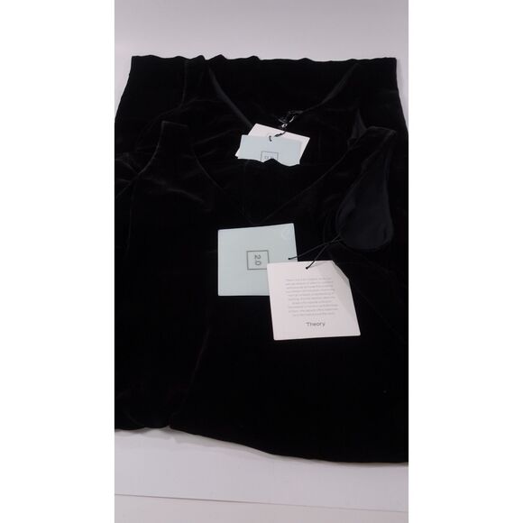 Theory Women's IWG Double V Dress B Black Ramona Velvet Sz S NWT 265 - Picture 7 of 12